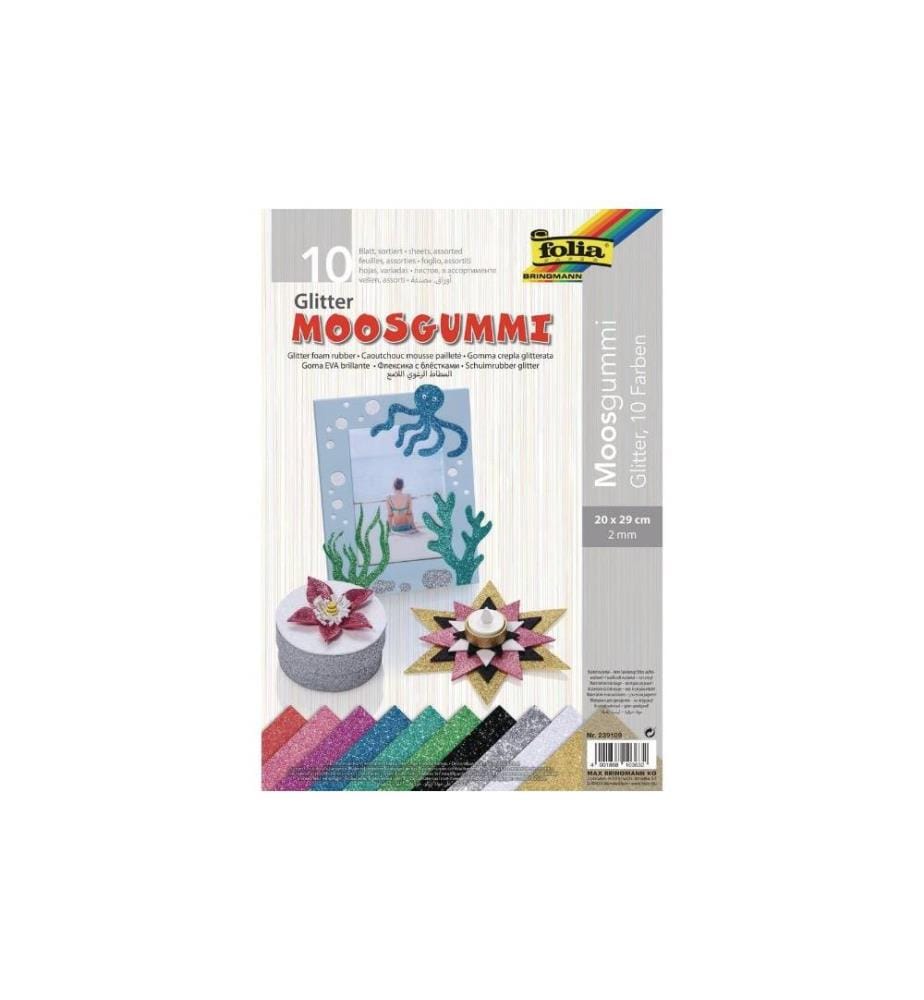 FOLIA - Set de caoutchouc mousse 10 pièces, Multicolore