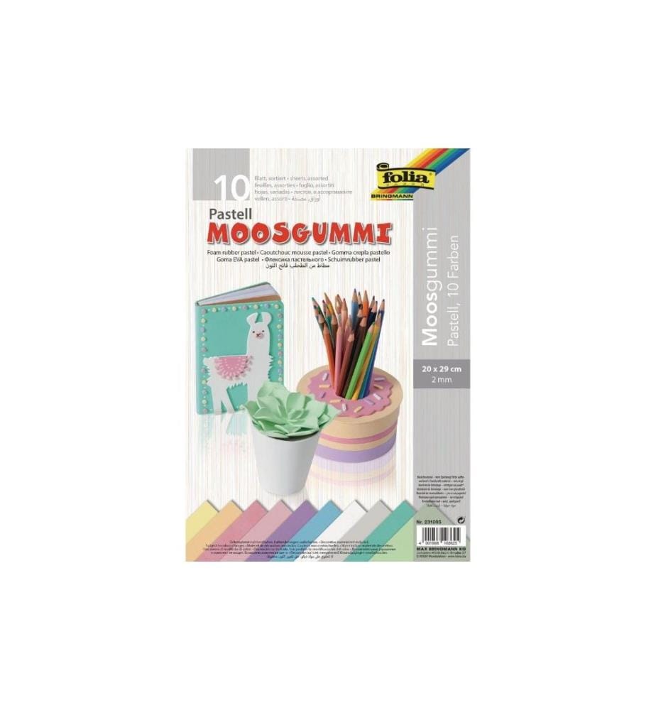 FOLIA - Set de caoutchouc mousse 10 pièces, Multicolore
