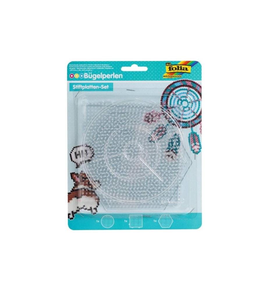 FOLIA - Plaques pour perles à repasser Jeu de plaques d'épingles Blanc