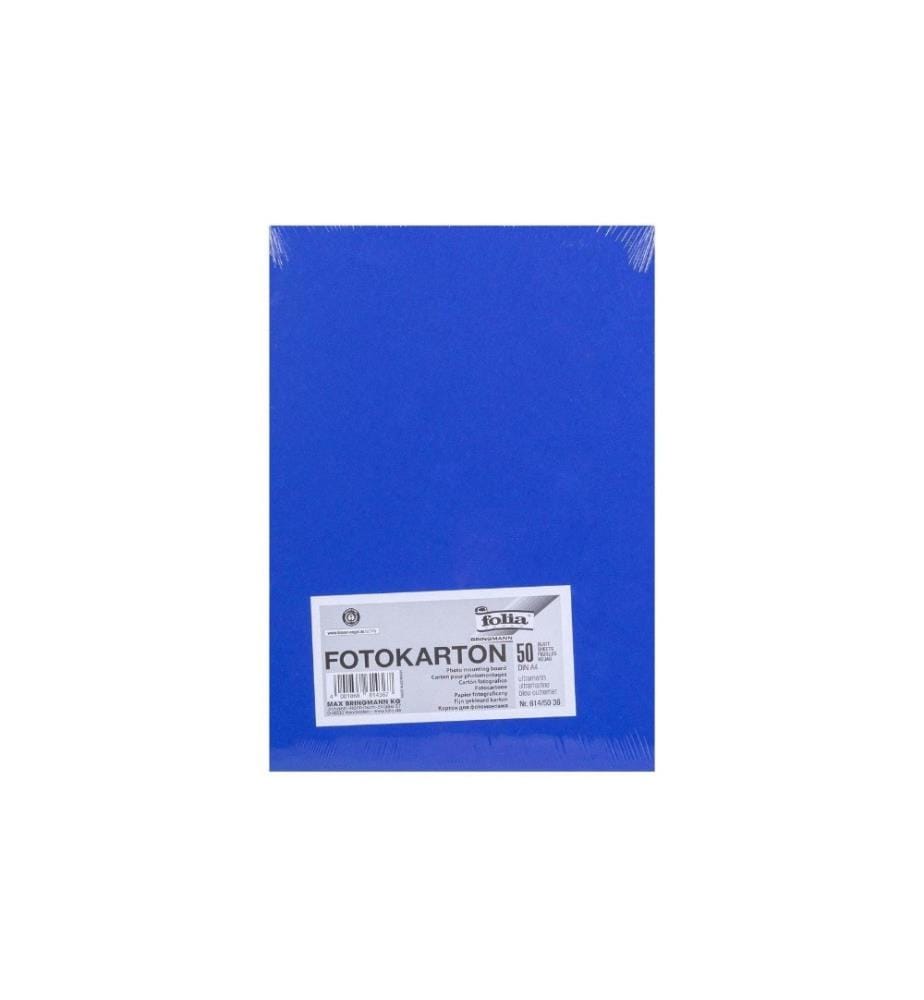 FOLIA - Papier cartonné A4, 300 g/m², 50 feuilles, ultramarine