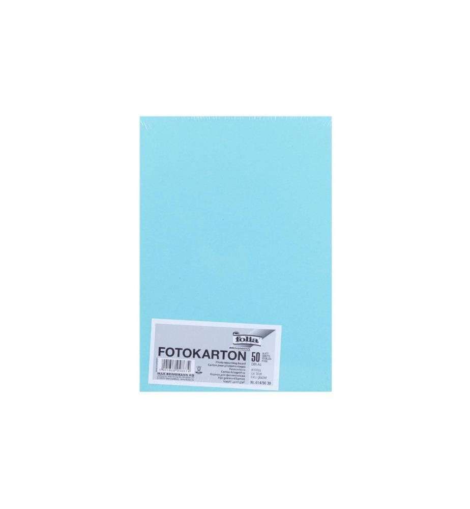 FOLIA - Papier cartonné A4, 300 g/m², 50 feuilles, bleu glacier