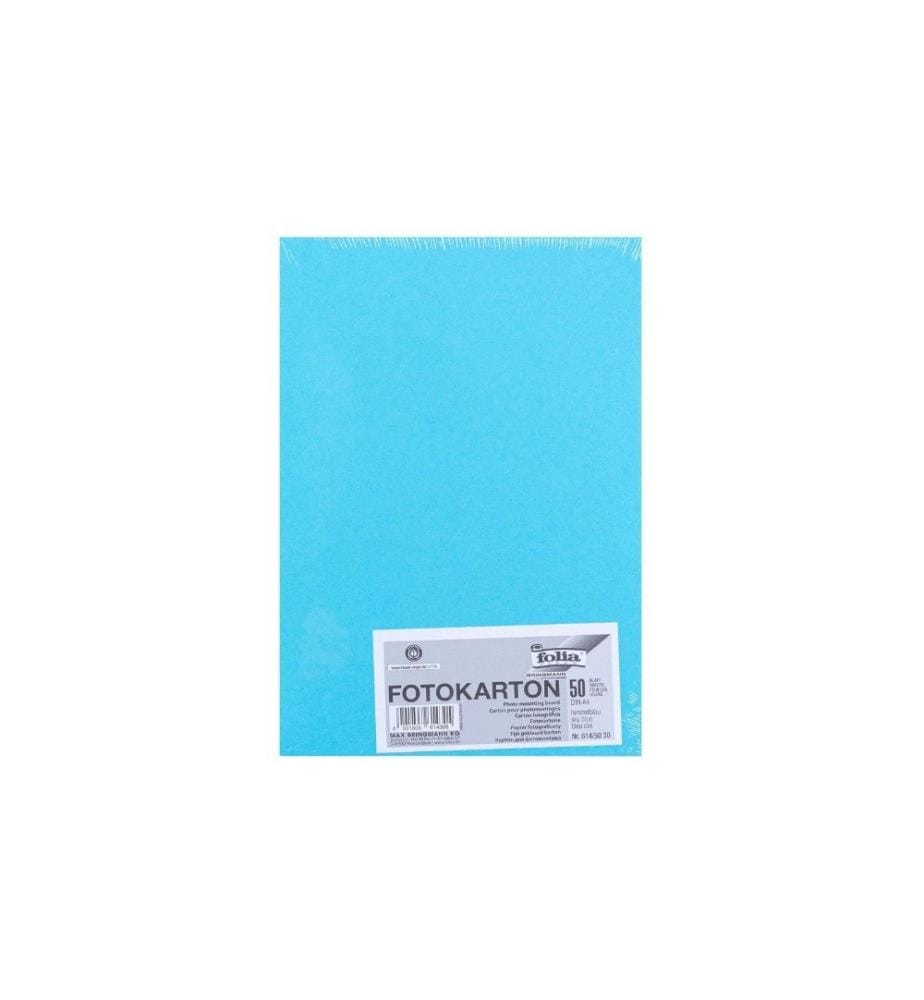 FOLIA - Papier cartonné A4, 300 g/m², 50 feuilles, bleu ciel