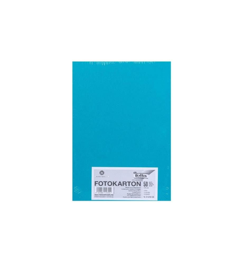 FOLIA - Papier cartonné A4, 300 g/m², 50 feuilles, turquoise