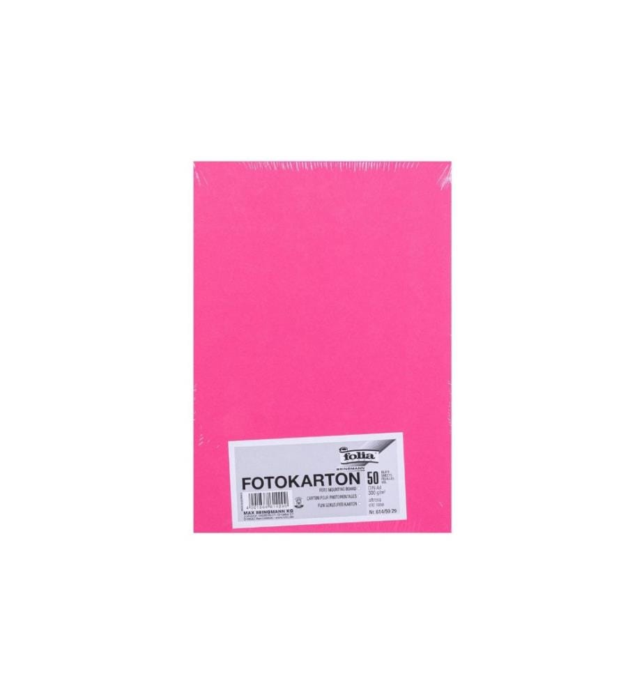 FOLIA - Papier cartonné A4, 300 g/m², 50 feuilles, vieux rose