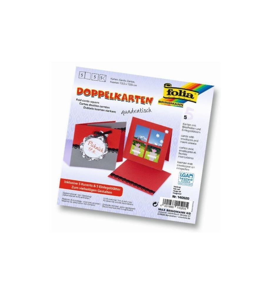 FOLIA - Carte vierge 220 g/m² carré rouge