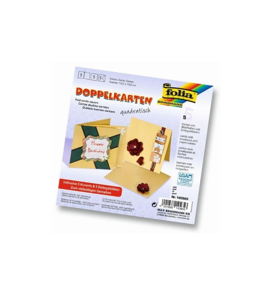 FOLIA - Carte vierge 220 g/m² or carré