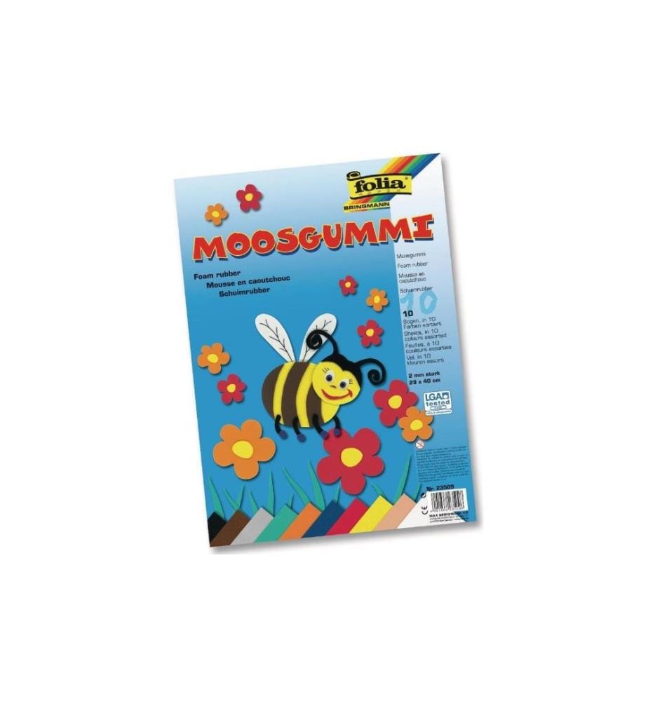 FOLIA - Set de caoutchouc mousse 10 pièces, multicolore