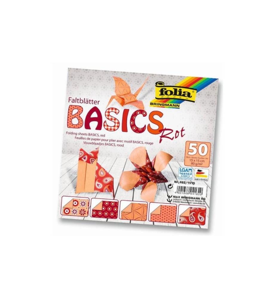FOLIA - Feuilles origami Basics rouge