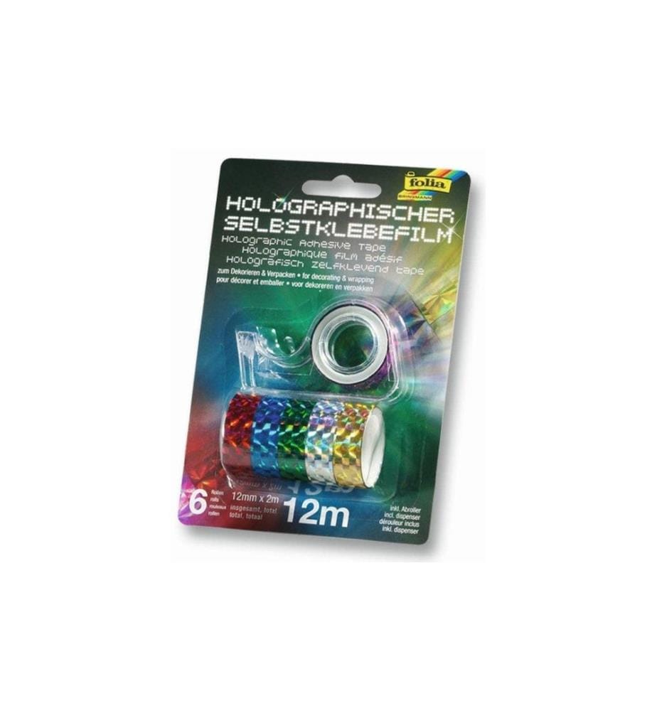 FOLIA - Ruban adhésif 12 mm x 2 m, Multicolore