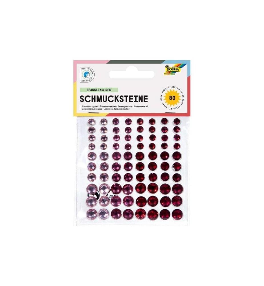 FOLIA - Gemmes Sparkling Red autocollant 80 Pièce/s