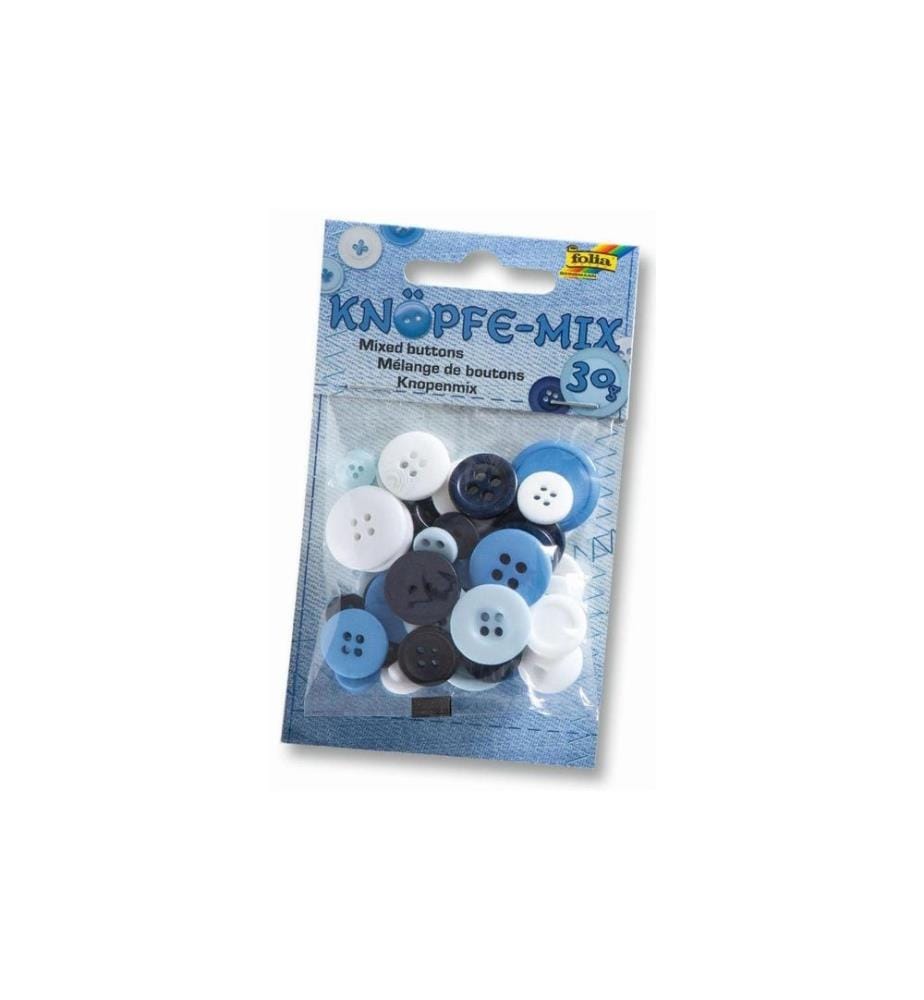 FOLIA - Boutons mixtes Ton sur ton, bleu