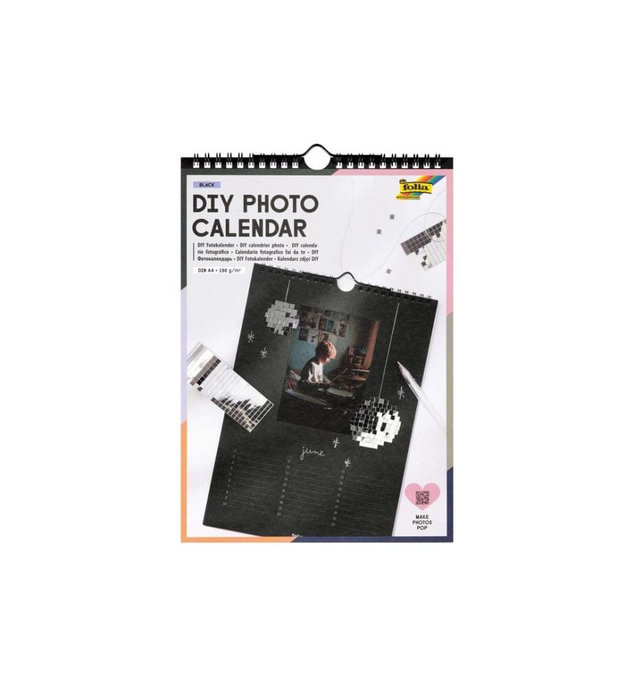 Folia Calendrier permanent A4 Noir 190 g/m²