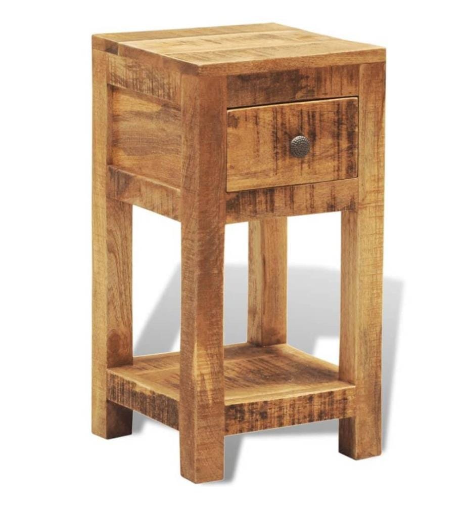 Table de chevet avec 1 tiroir Bois massif de manguier