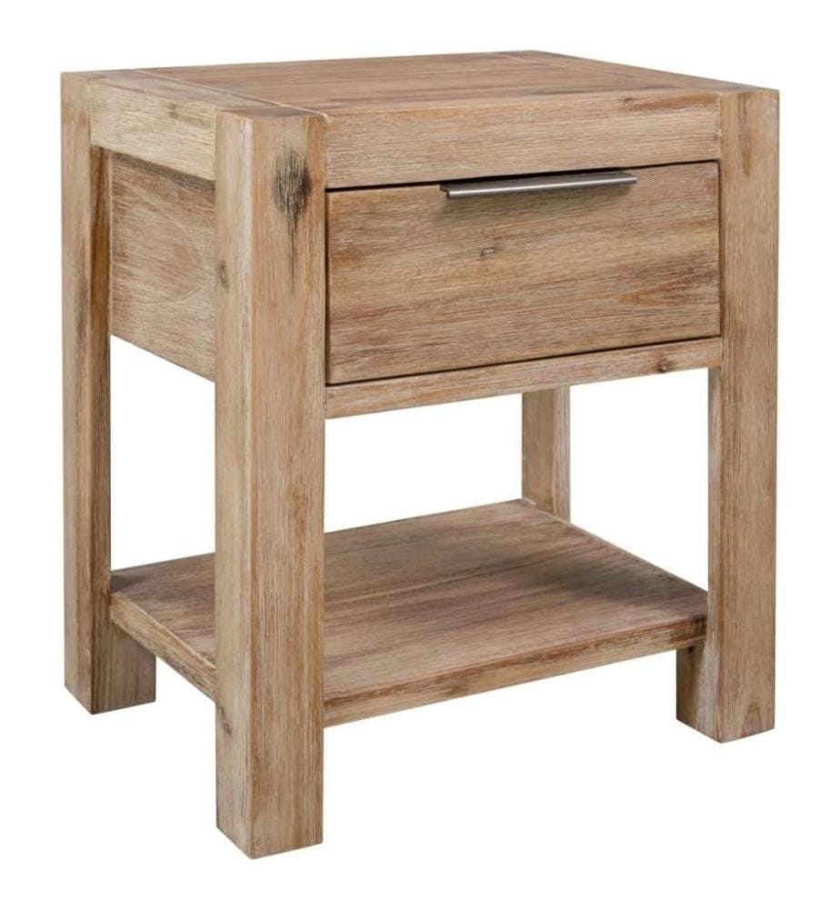 Table de chevet avec tiroir 40x30x48 cm Bois d'acacia solide
