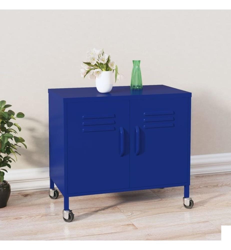 Armoire de rangement Bleu marine 60x35x56 cm Acier