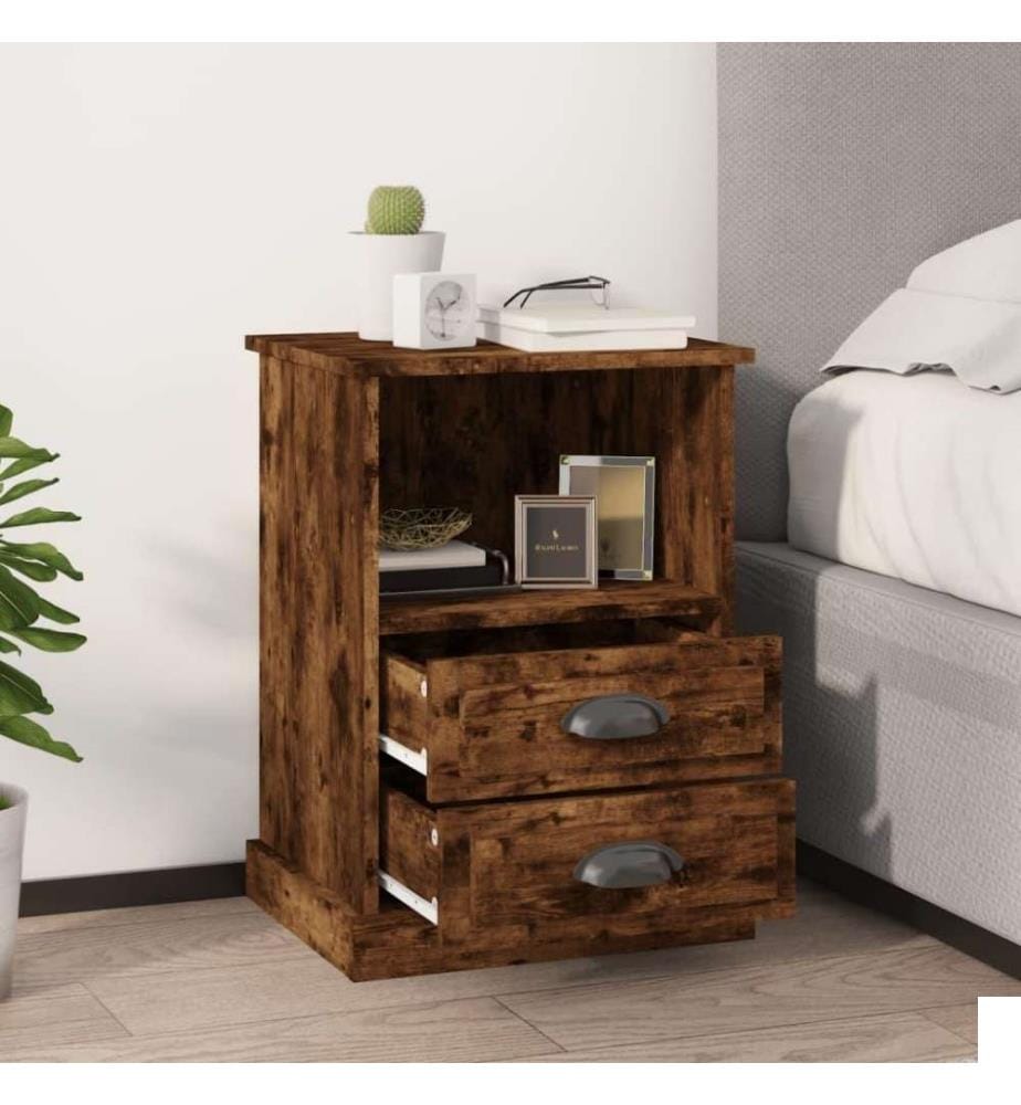 Tables de chevet 2 pcs chêne fumé 43x36x60 cm