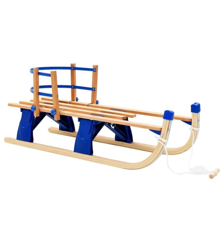 Traîneau pliable en bois avec dossier 119 cm