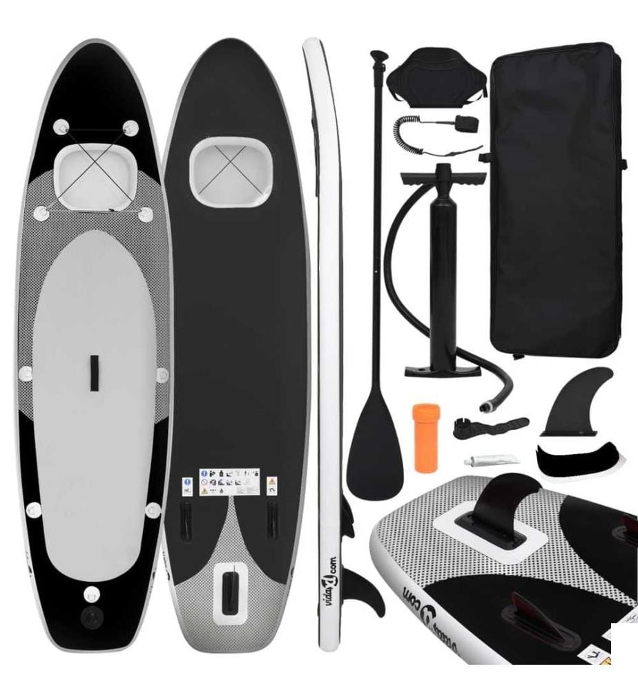 Ensemble de planche SUP gonflable Noir 360x81x10 cm