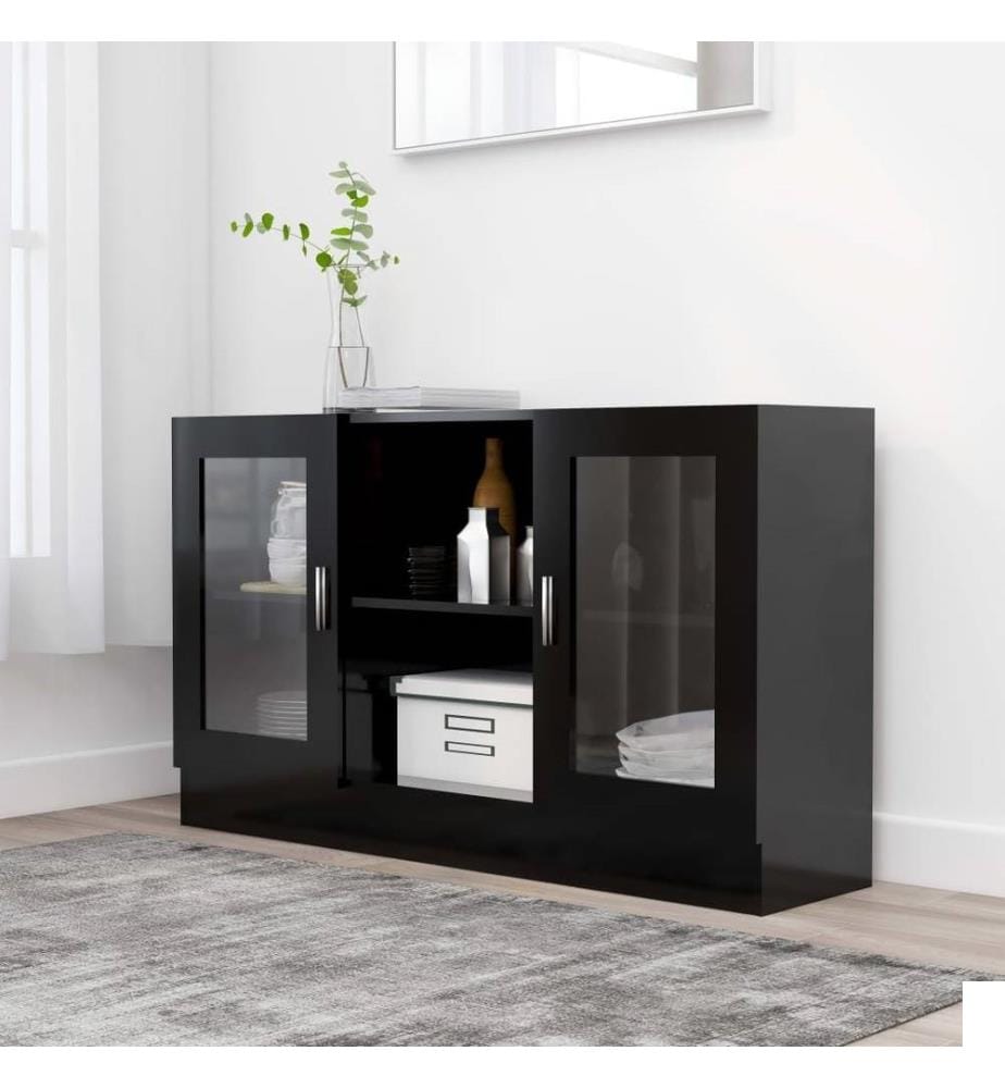Armoire à vitrine Noir 120x30,5x70 cm Aggloméré