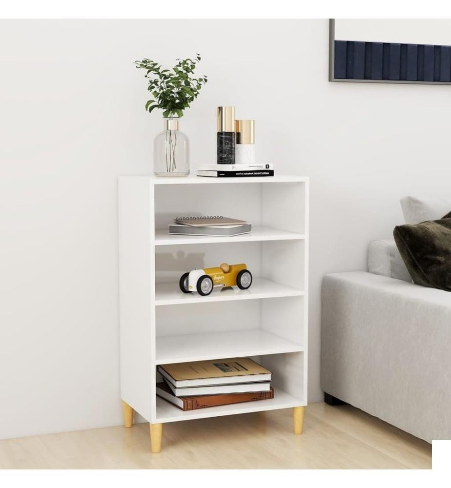 Buffet Blanc brillant 57x35x90 cm Aggloméré