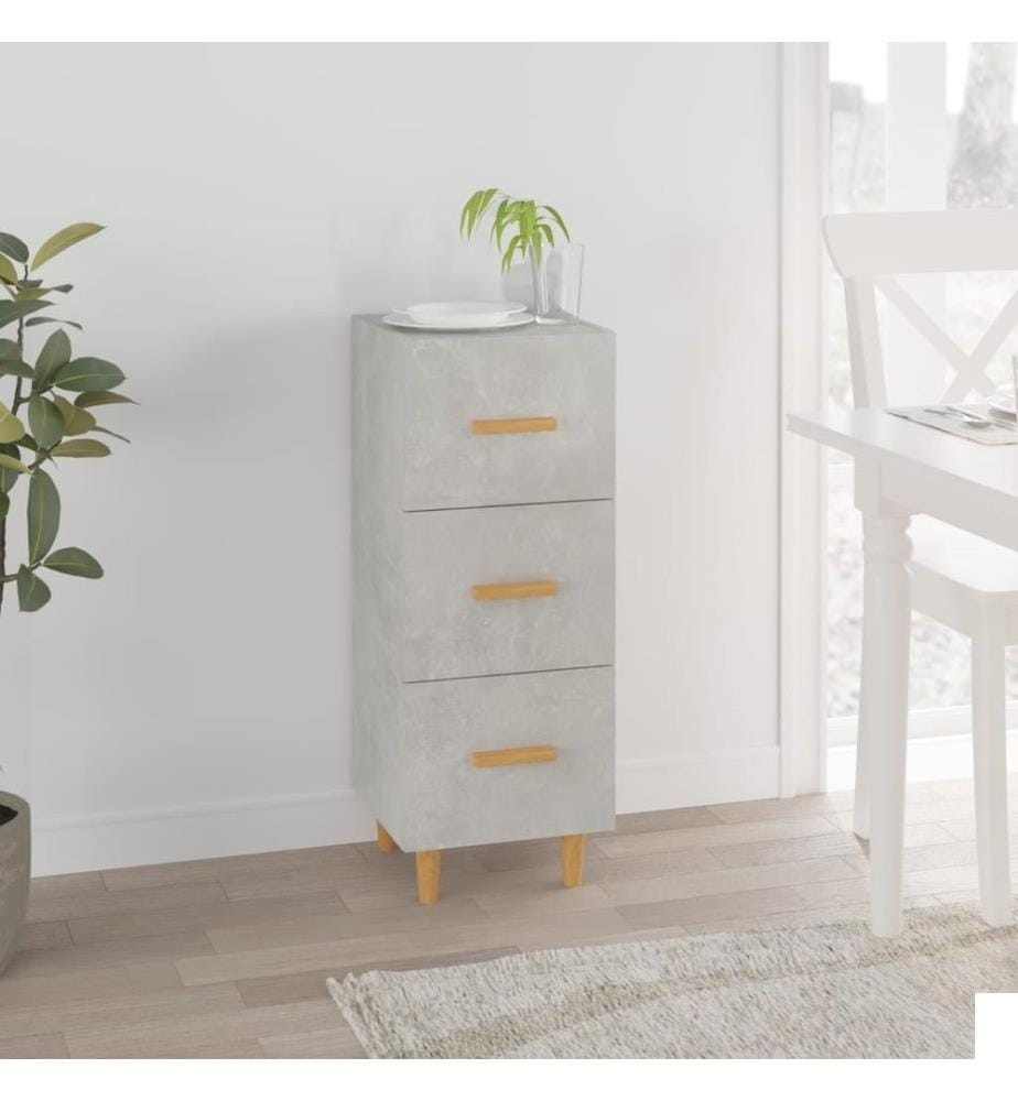 Buffet Gris béton 34,5x34x90 cm Bois d'ingénierie