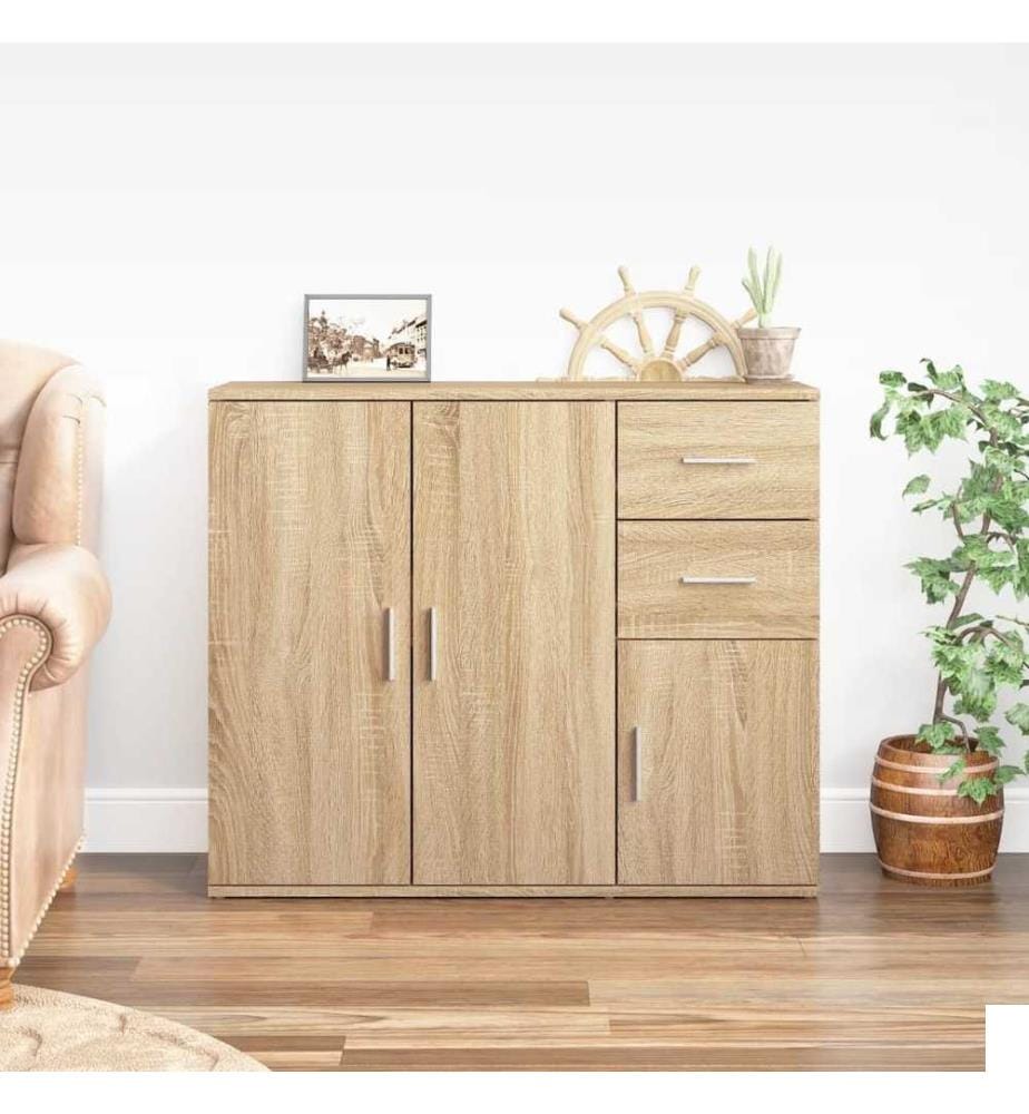 Buffet Chêne sonoma 91x29,5x75 cm Bois d'ingénierie