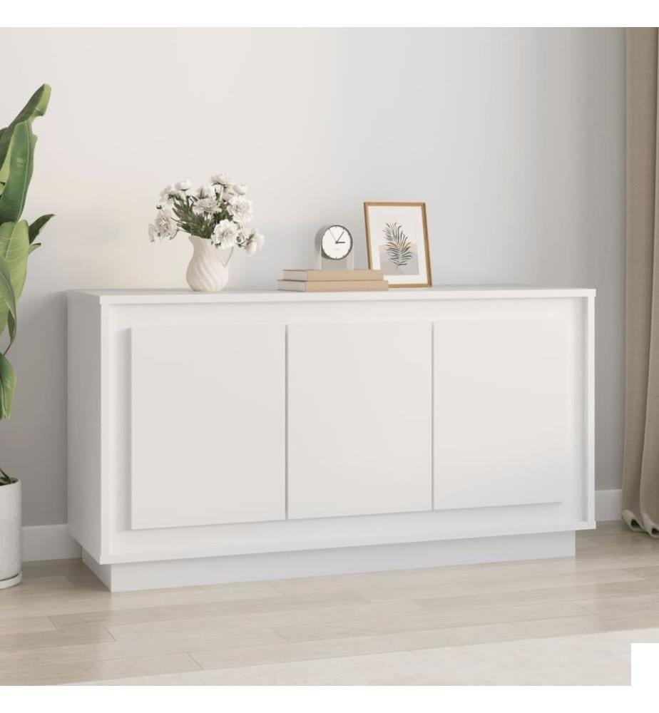 Buffet blanc 102x35x55 cm bois d'ingénierie