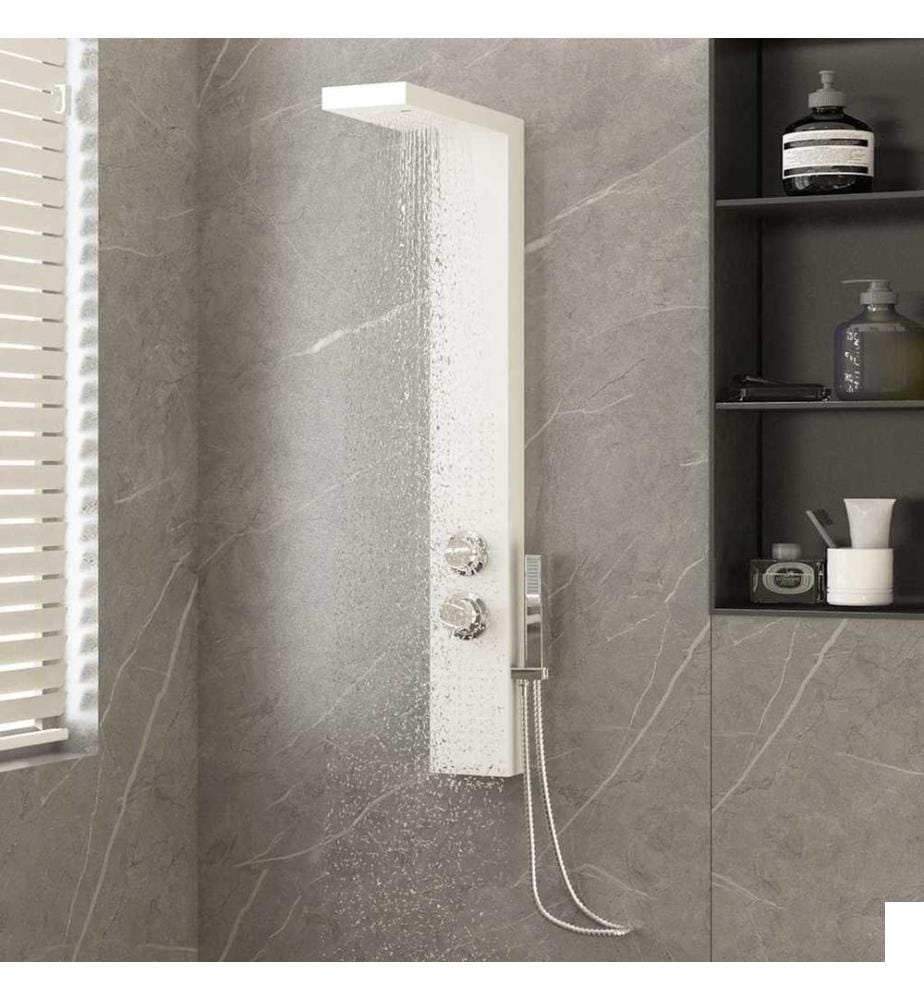 Système de panneau de douche Aluminium Blanc