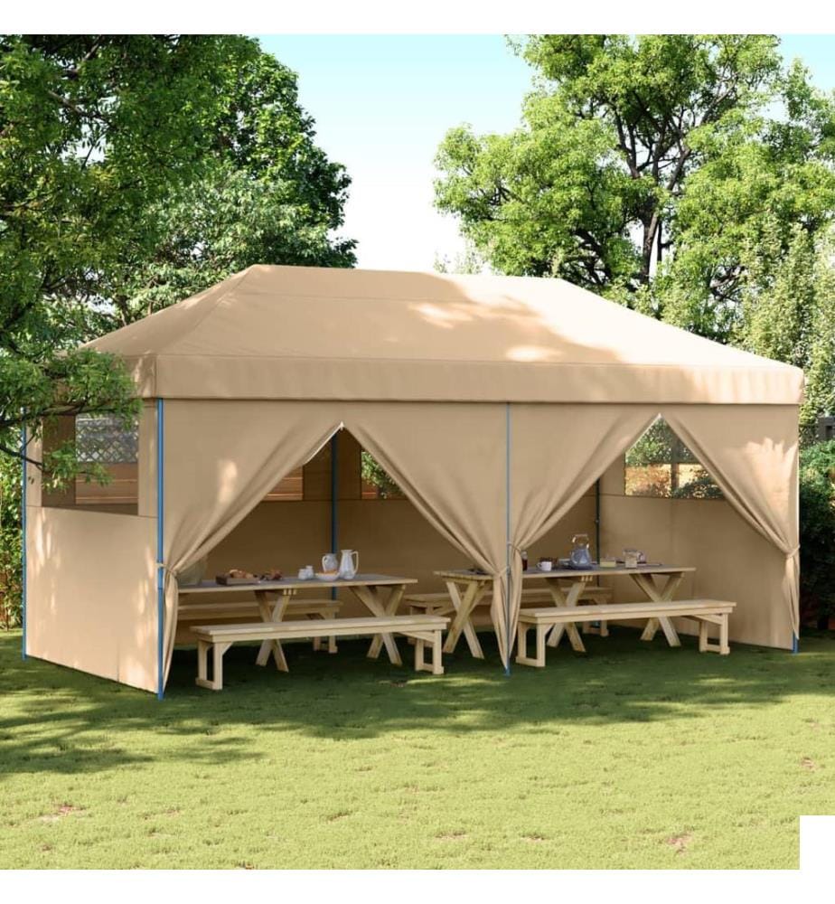 Tente de réception pliable escamotable avec 4 parois latérales