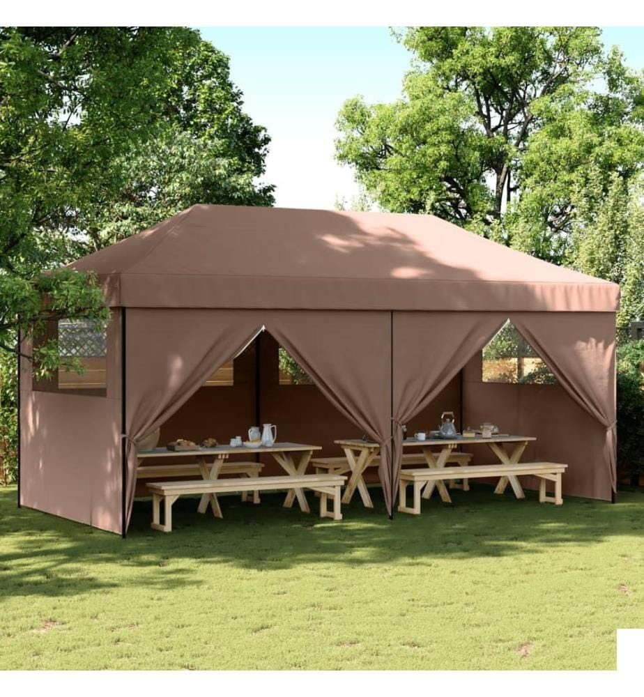Tente de réception pliable escamotable avec 4 parois latérales