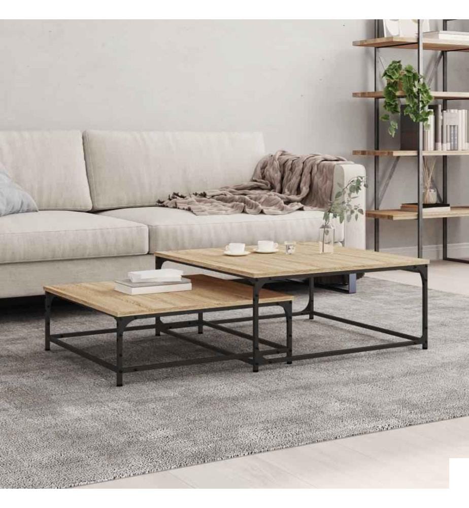 Tables basses gigognes 2 pcs chêne sonoma bois d'ingénierie