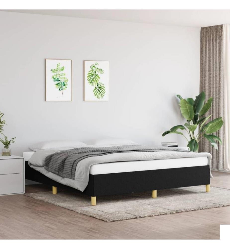 Cadre de lit Noir 180 x 200 cm Tissu