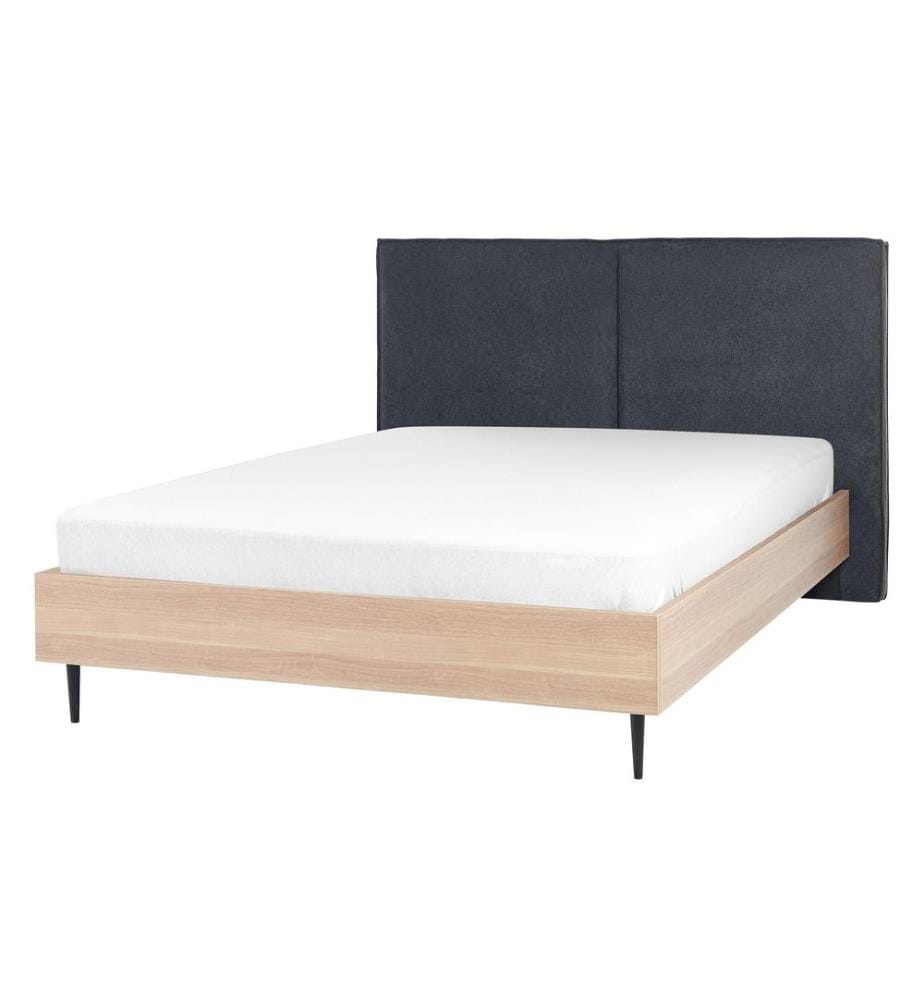 Lit avec sommier Tissu IZERNORE 140 x 200 cm Gris foncé