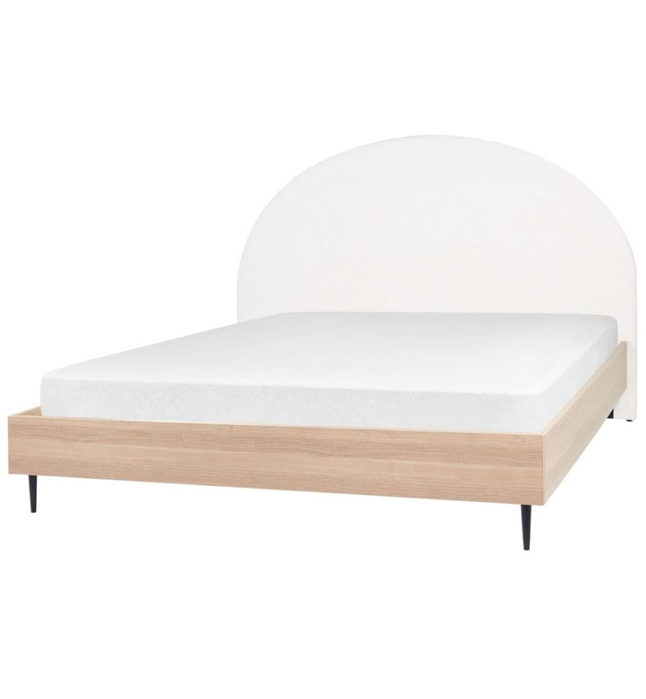 Lit avec sommier Tissu MILLAY 180 x 200 cm Blanc cassé