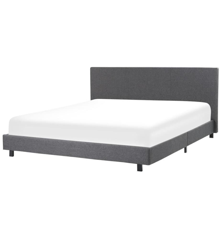 Lit avec sommier Tissu ALBI 180 x 200 cm Gris