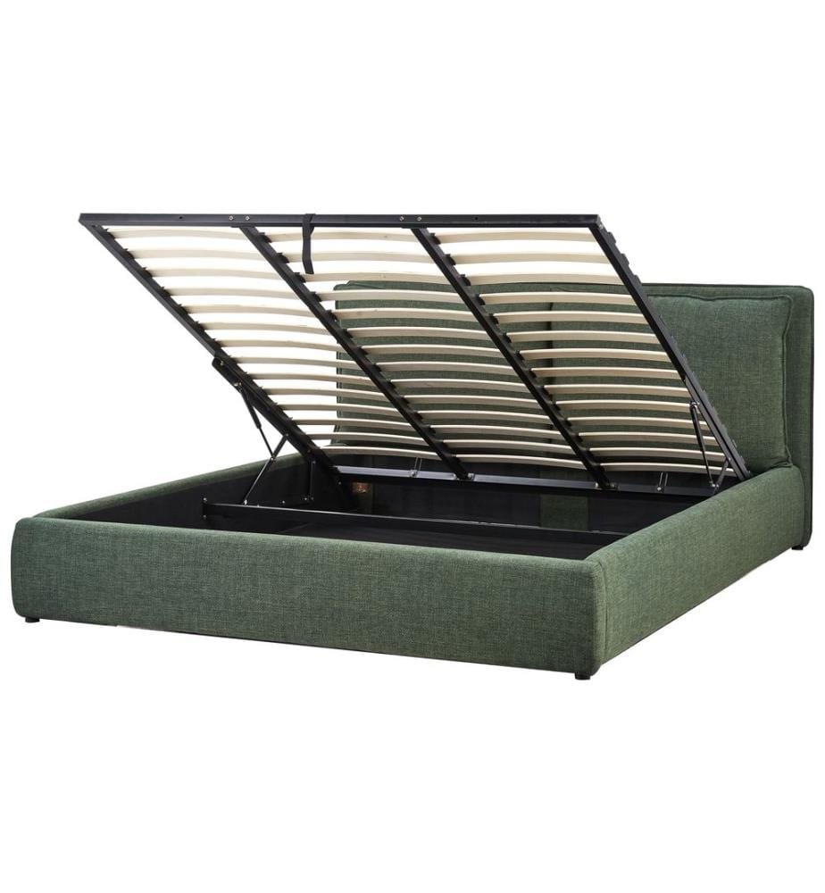 Lit ottoman Tissu BAJONNA 180 x 200 cm Vert foncé