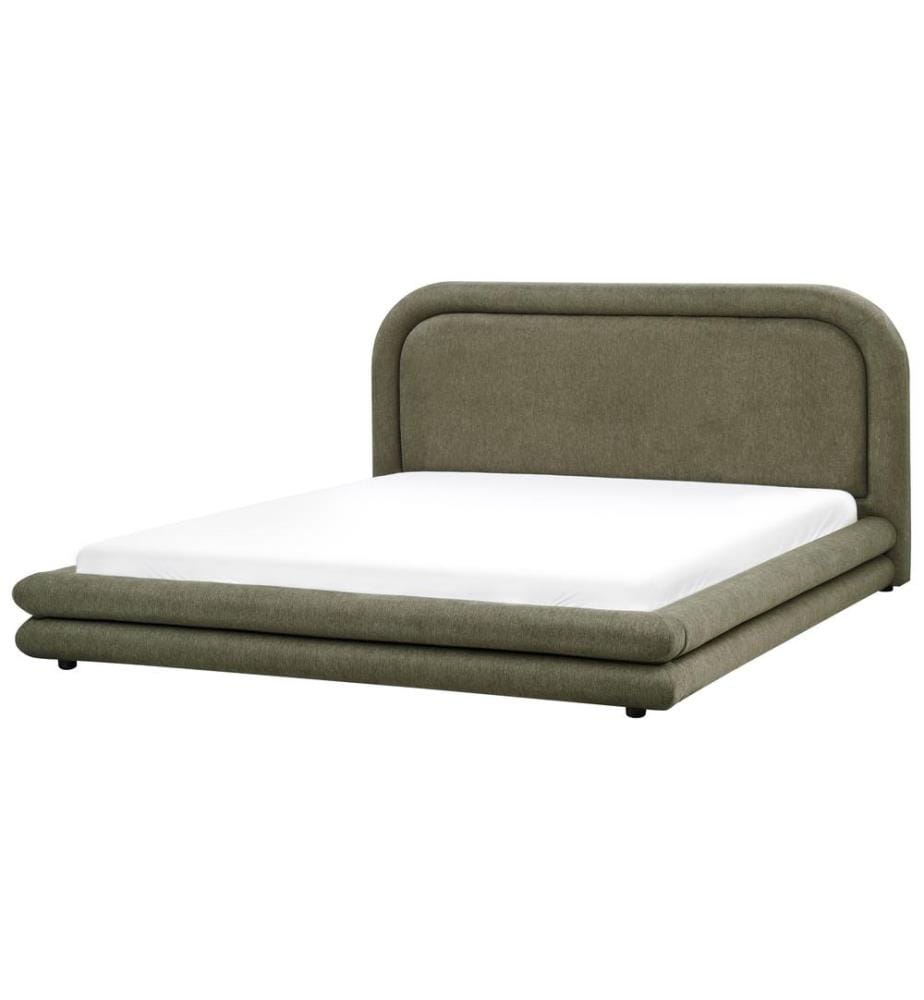 Lit avec sommier Lin synthétique LAVARDENS 180 x 200 cm Vert