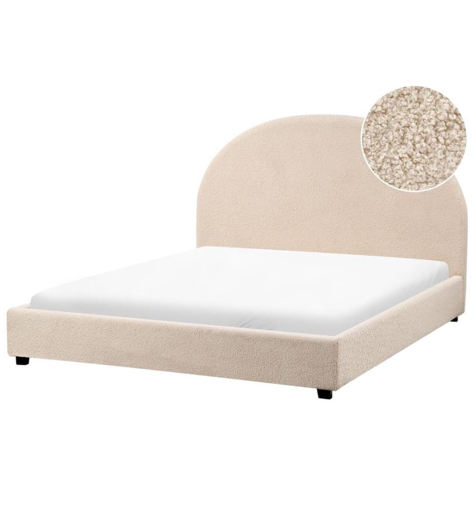 Lit avec sommier Bouclé VAUCLUSE 140 x 200 cm Beige