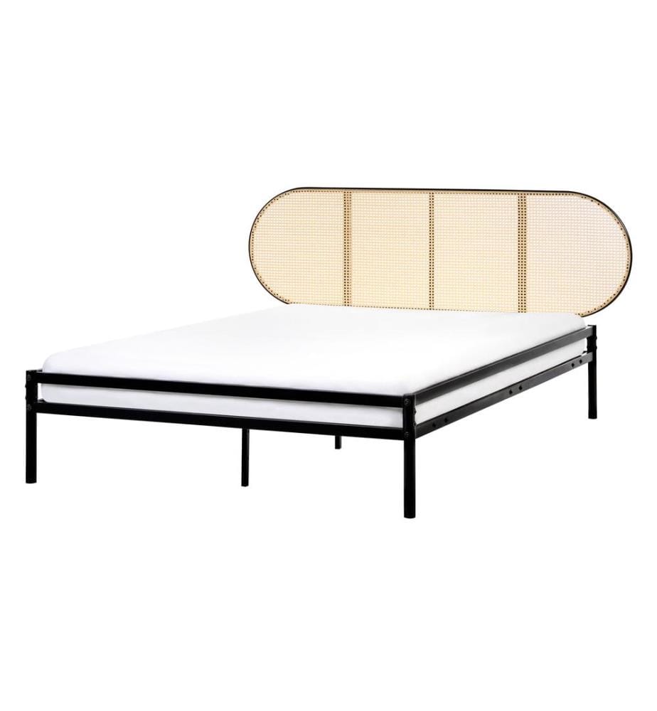 Lit avec sommier Polyrotin BOULIN 140 x 200 cm Noir