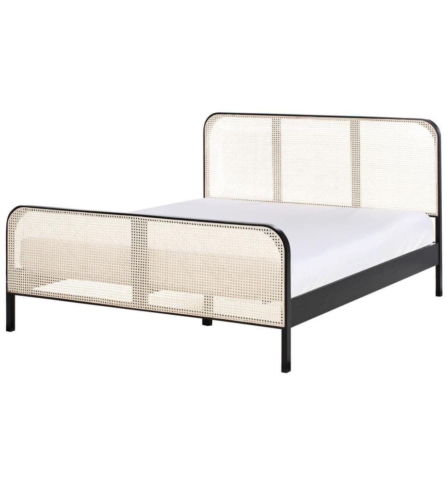 Lit avec sommier Bois de pin GONFARON 160 x 200 cm Noir