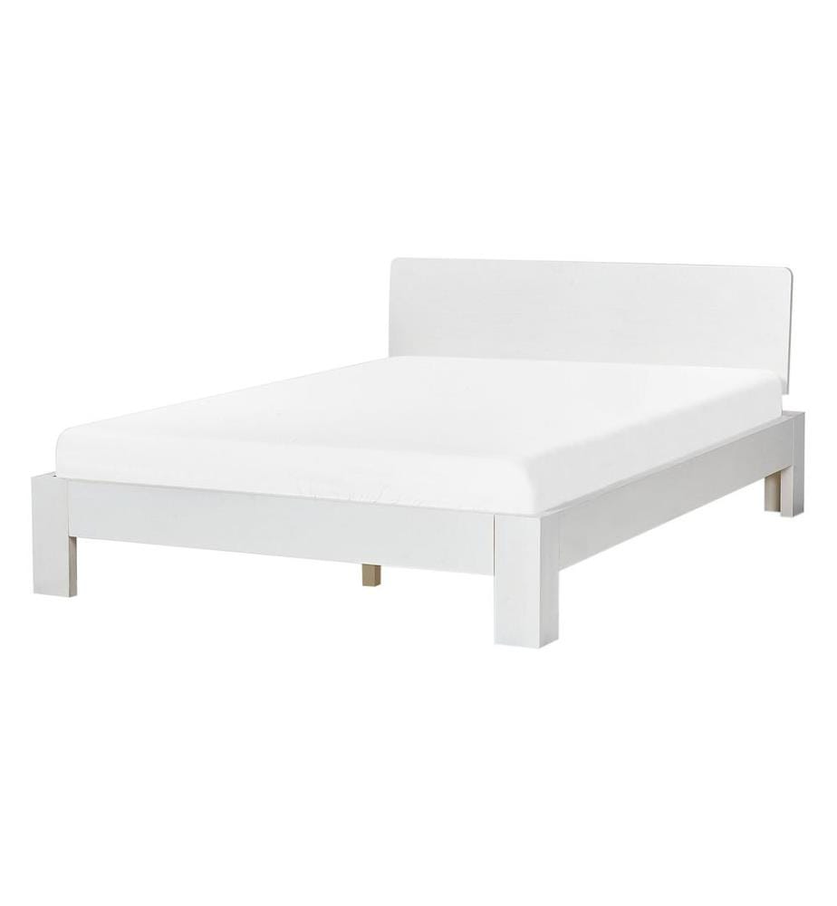 Lit avec sommier Bois de pin ROYAN 140 x 200 cm Blanc