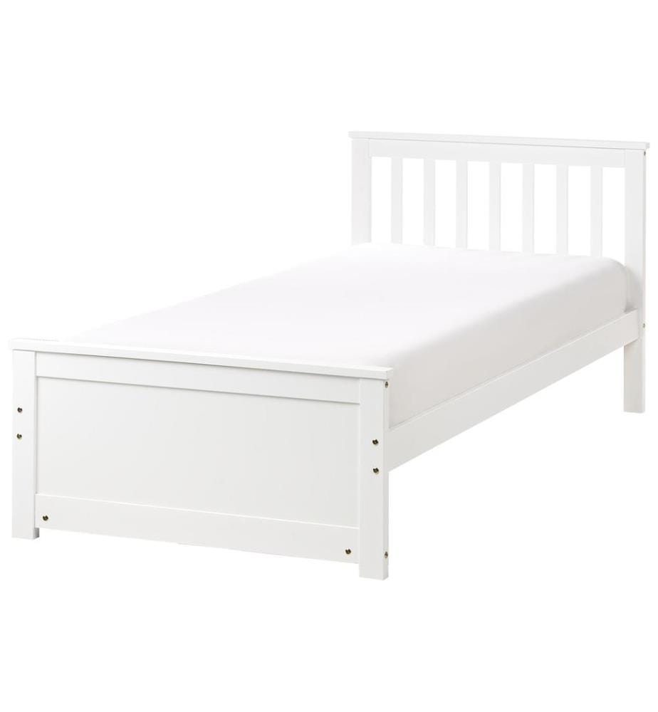 Lit avec sommier Bois de pin OLENDON 90 x 200 cm Blanc