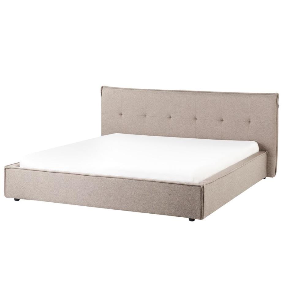 Lit avec sommier Lin synthétique LESTRE 180 x 200 cm Taupe