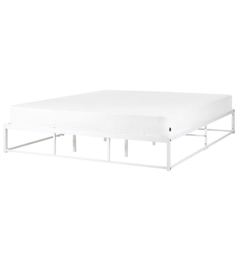 Lit avec sommier Métal VIRY 180 x 200 cm Blanc