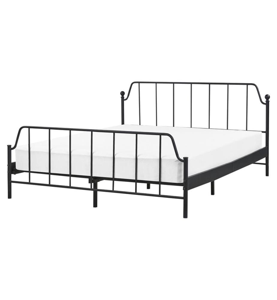 Lit avec sommier Métal MAURESSAC 160 x 200 cm Noir