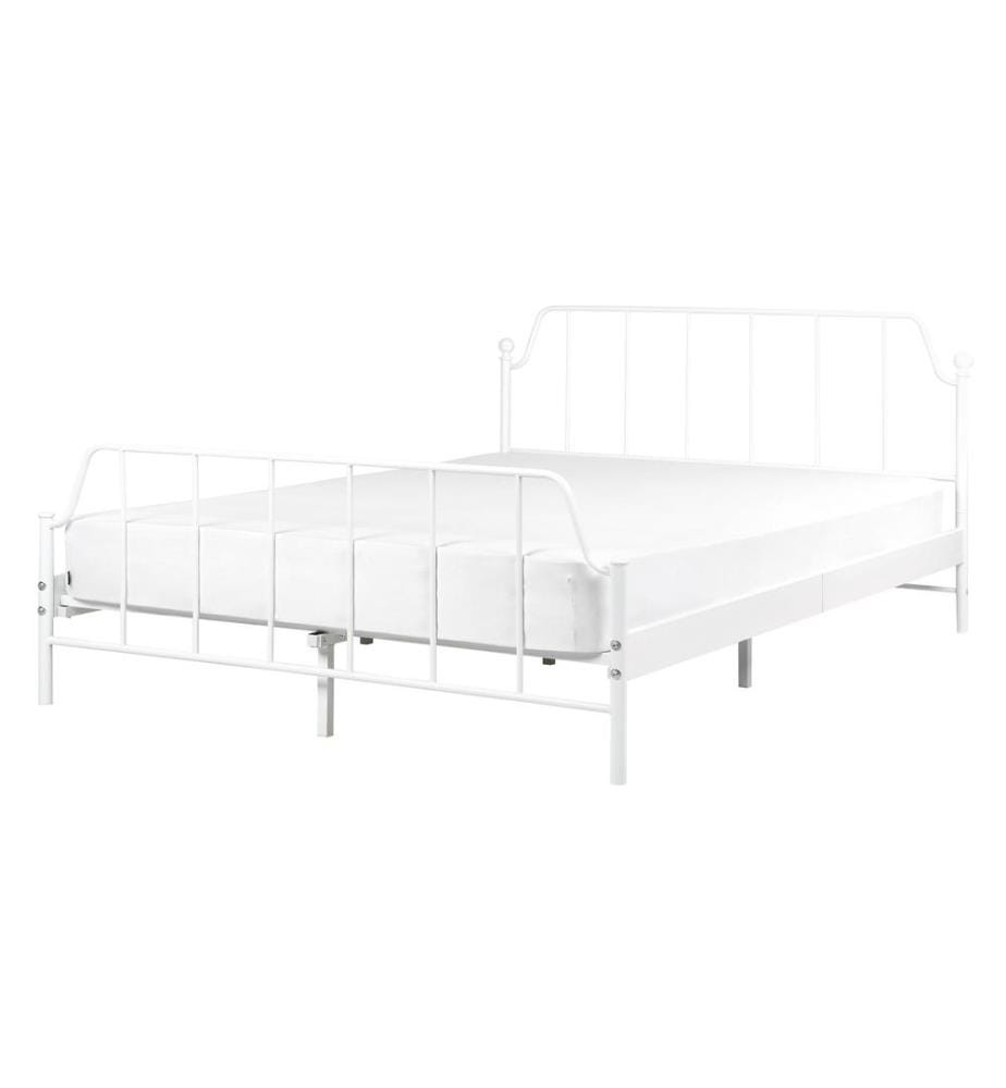 Lit avec sommier Métal MAURESSAC 140 x 200 cm Blanc