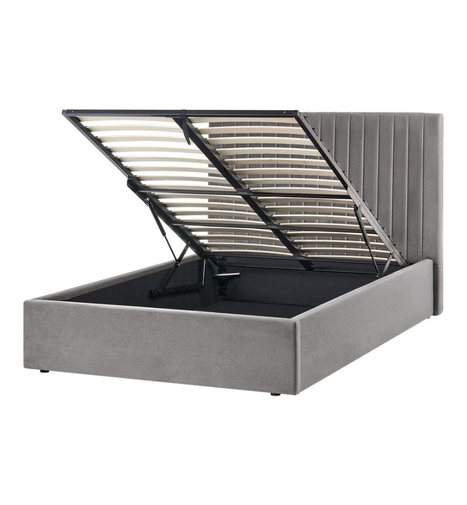 Lit ottoman Velours VION 120 x 200 cm Gris