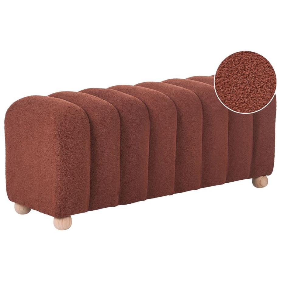 Banc rembourré IDYLLWILD Bouclé Marron doré