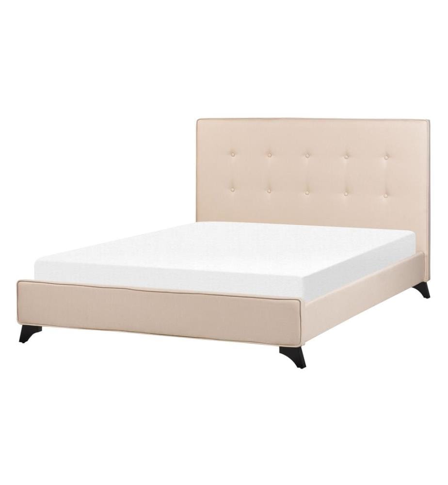 Lit avec sommier Tissu AMBASSADOR 140 x 200 cm Beige