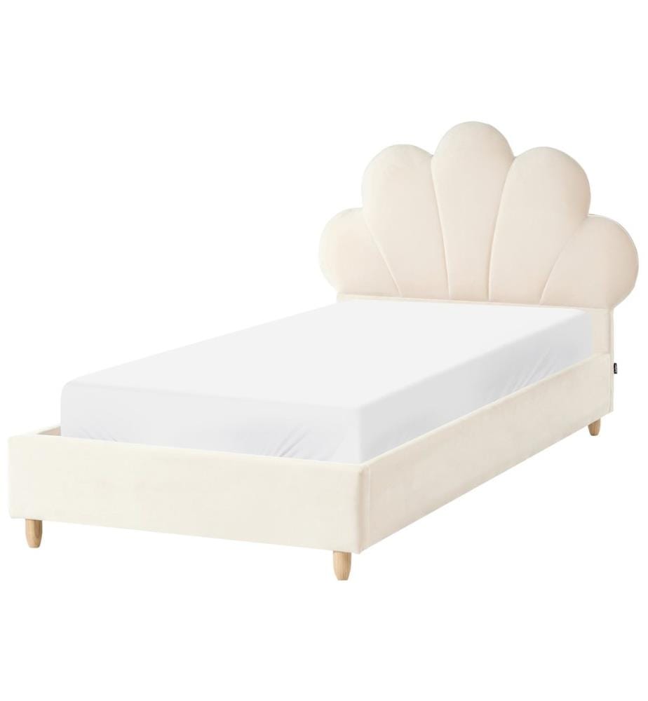 Lit d'enfant Coquillage Velours NEULISE 90 x 200 cm Beige